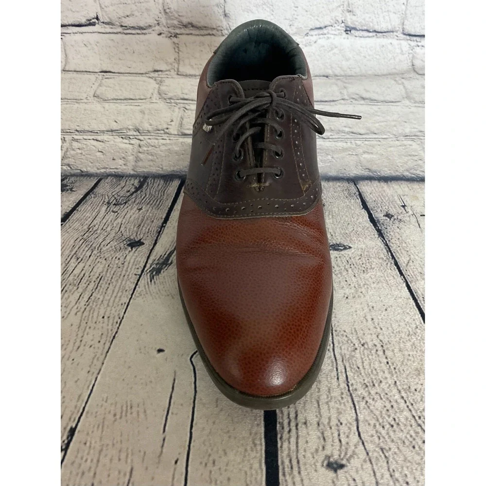 Vintage Dexter Saddle Shoes Mens 9.5M Brown‎ Two-Tone Leather Golf Oxfords USA